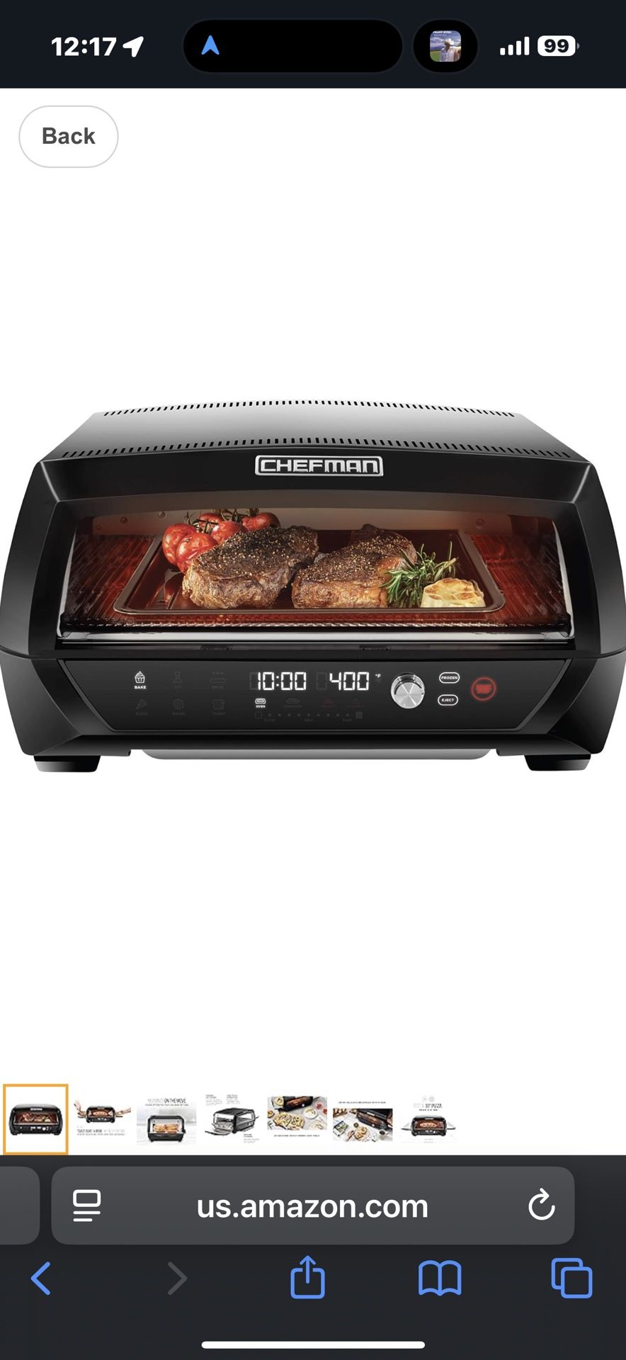 chefman food mover conveyor toaster oven