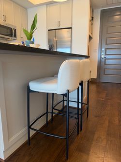 26” Bar Stools Beige/White