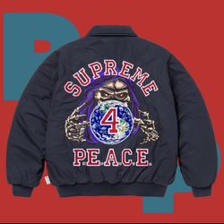 Supreme Peace Embroidered Work Jacket (Large)