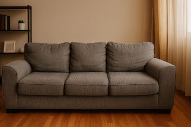 Comfy Gray Fabric 3-Seater Couch – $120 (North Baltimore)