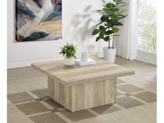 Devar Distressed Pine Square Engineered Wood Coffee Table
