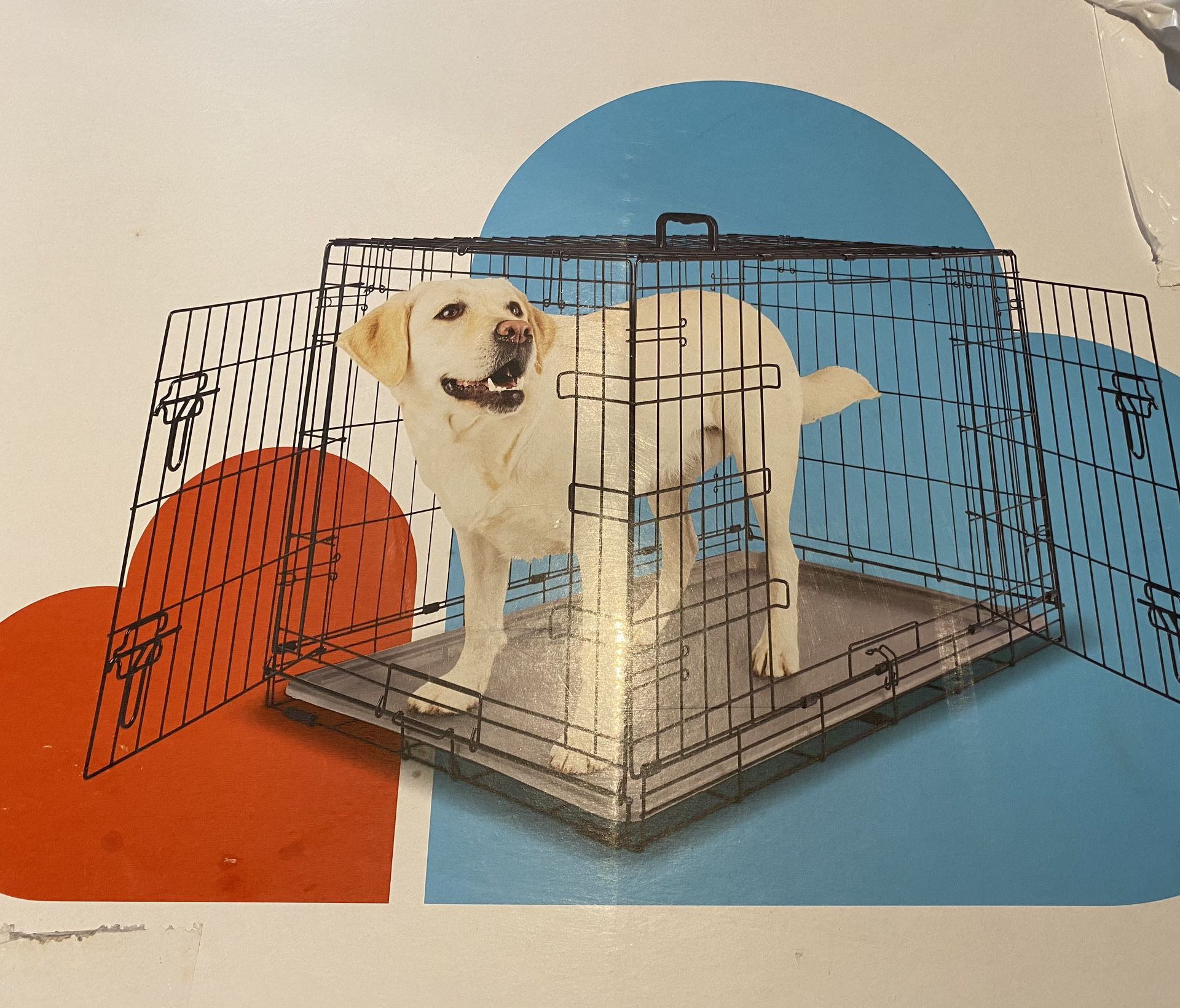 Dog Crate 36" Lx23Wx25”H Metal Wire Dog Cage Double Door Folding