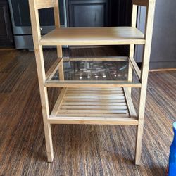 IKEA Nightstand W/ Glass Shelf 