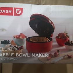 Dash Deluxe Waffle Bowl Maker New In Box.  OBO