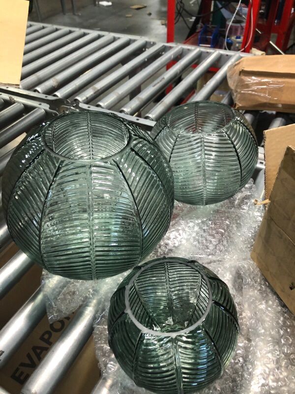 Modern Green Striped Glass Pendant Light Home decor