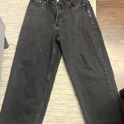 Mens Baggy Dark Grey Jeans 