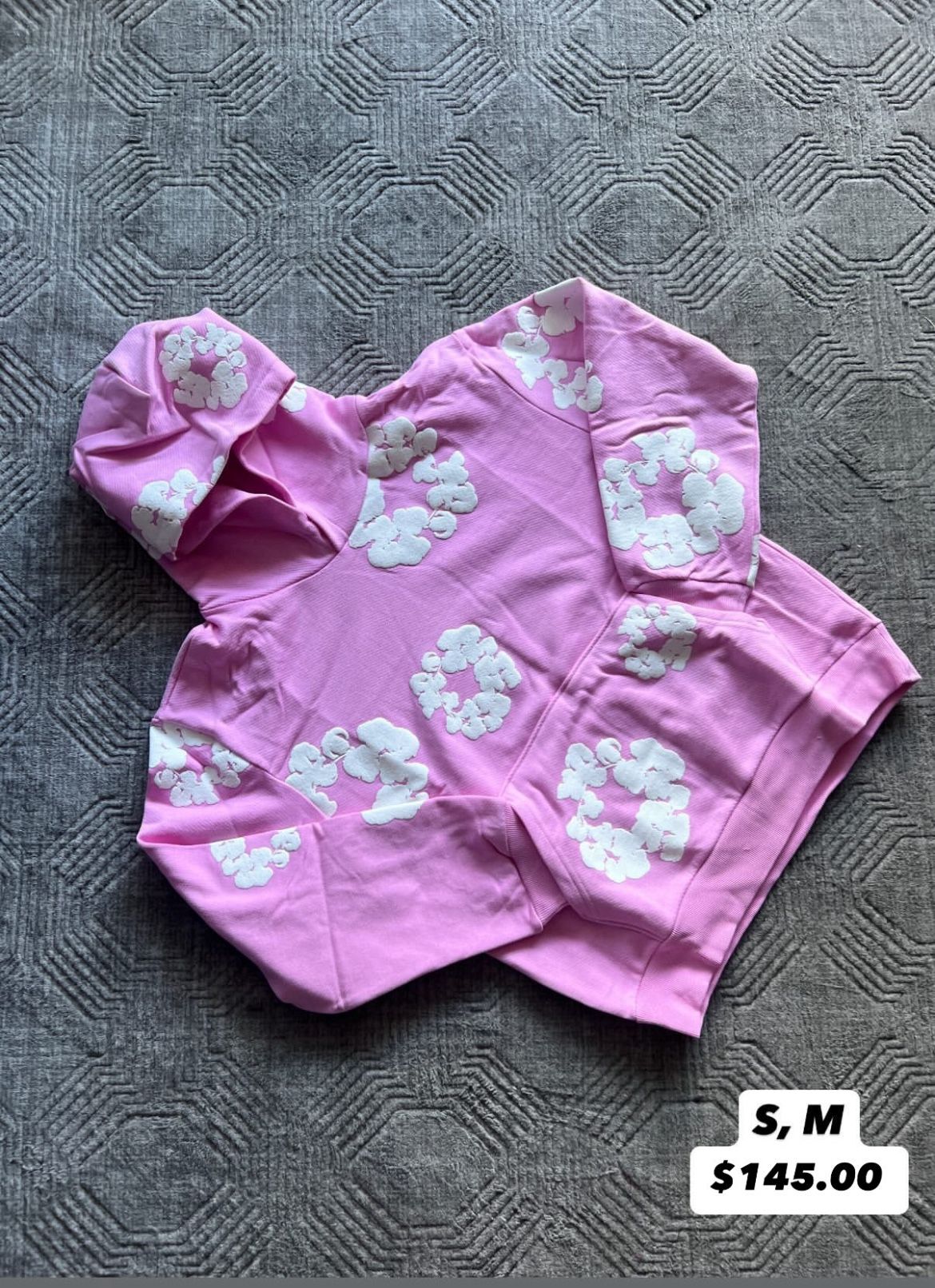 Pink denim tear hoodie Small and medium 1-3 days to ship!!