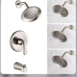 Tub Shower Faucet Set Valve Included with 6-Inch Shower Head and Tub Spout Single-Handle Tub and Shower Trim Kit