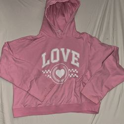 pink Cropped Hoodie 