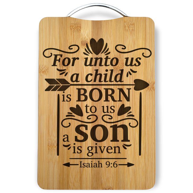 A Child is born Laser Engraved Cutting Board