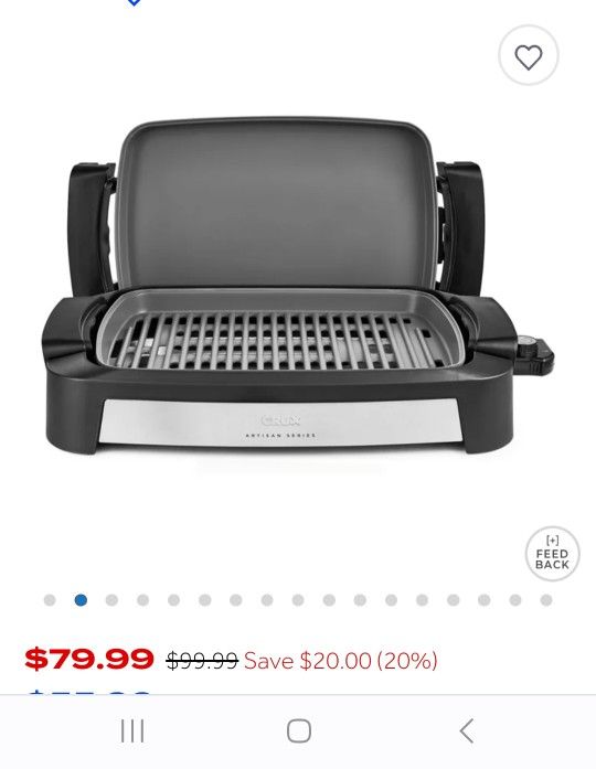 CRUX 12" X 16" XL ELECTRIC SMOKELESS GRILL