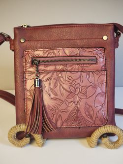Liz Soto Red Wine Leather Hand Bag