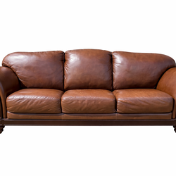 Classic Cognac Leather Sofa & Loveseat – Solid Wood Frame
