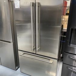 GE Monogram Stainless Steel ENERGYSTAR 23.1 Cu. Ft. Counter Depth French Door Refrigerator 