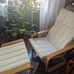 IKEA POÄNG Chair & Ottoman Set