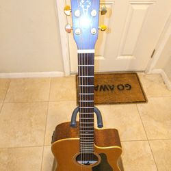 Alvarez AD62SC Acoustic/Electric Guitar, Solid Cedar Top, Burled Mahogany Back/Sides