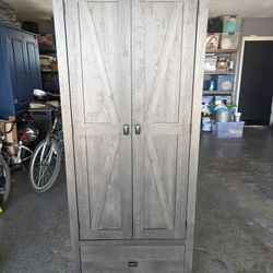 New 30" Wide Storage Cabinet Hutch Rustic Gray

