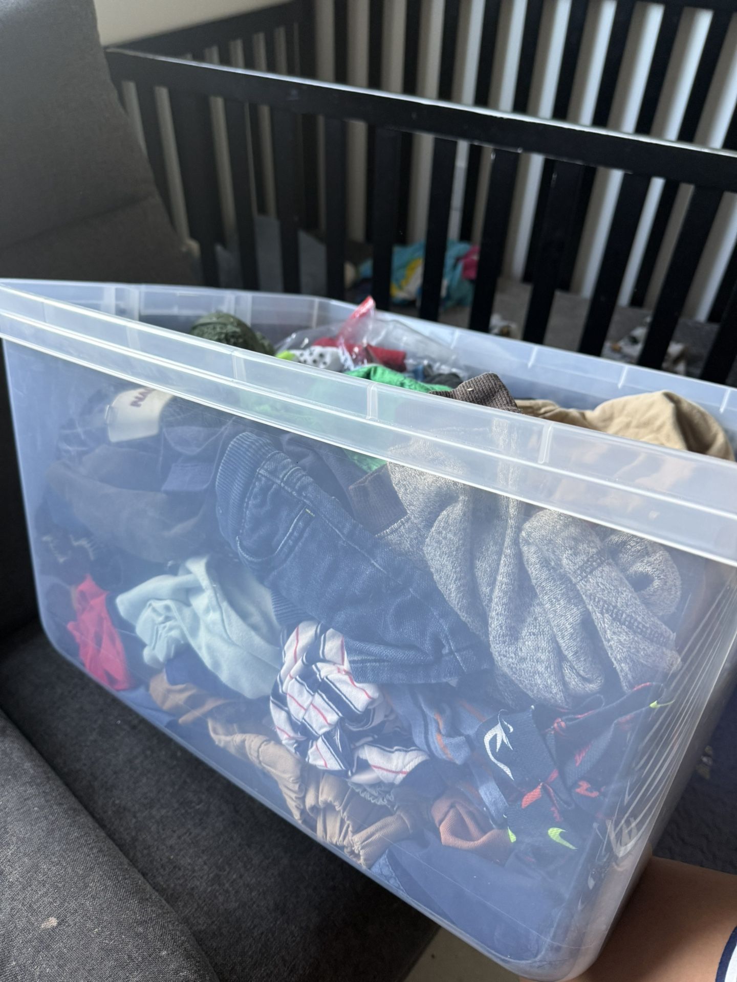 I Have This Bin FULL of Baby Boy Clothes And Some Shoes / Socks And More . 9 Months - 12 Months. $50 Or Best Offer. Need Gone Asap