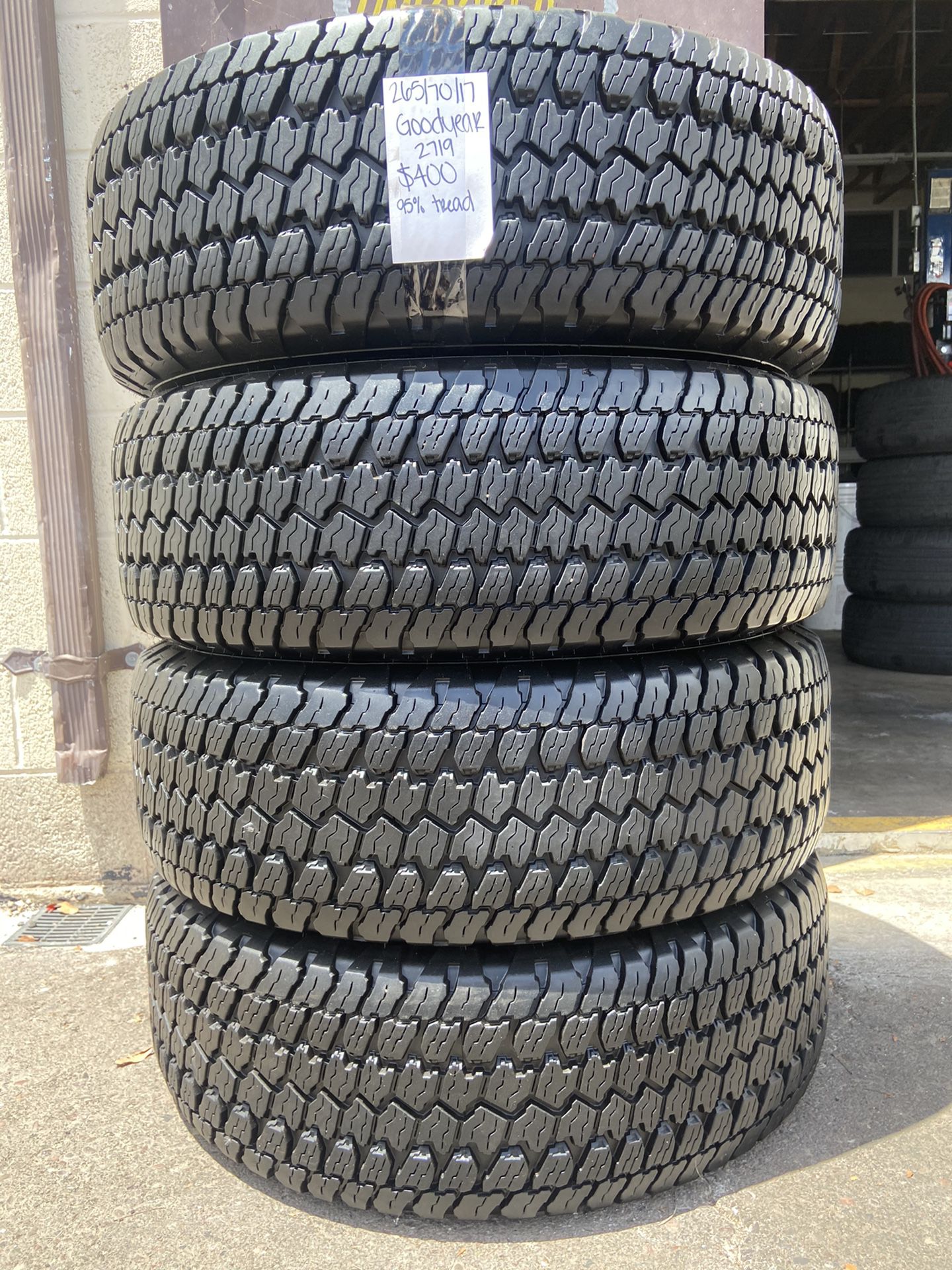 (4) USED TIRES 265/70/17 GOODYEAR