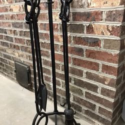 Black Fireplace Tools Set