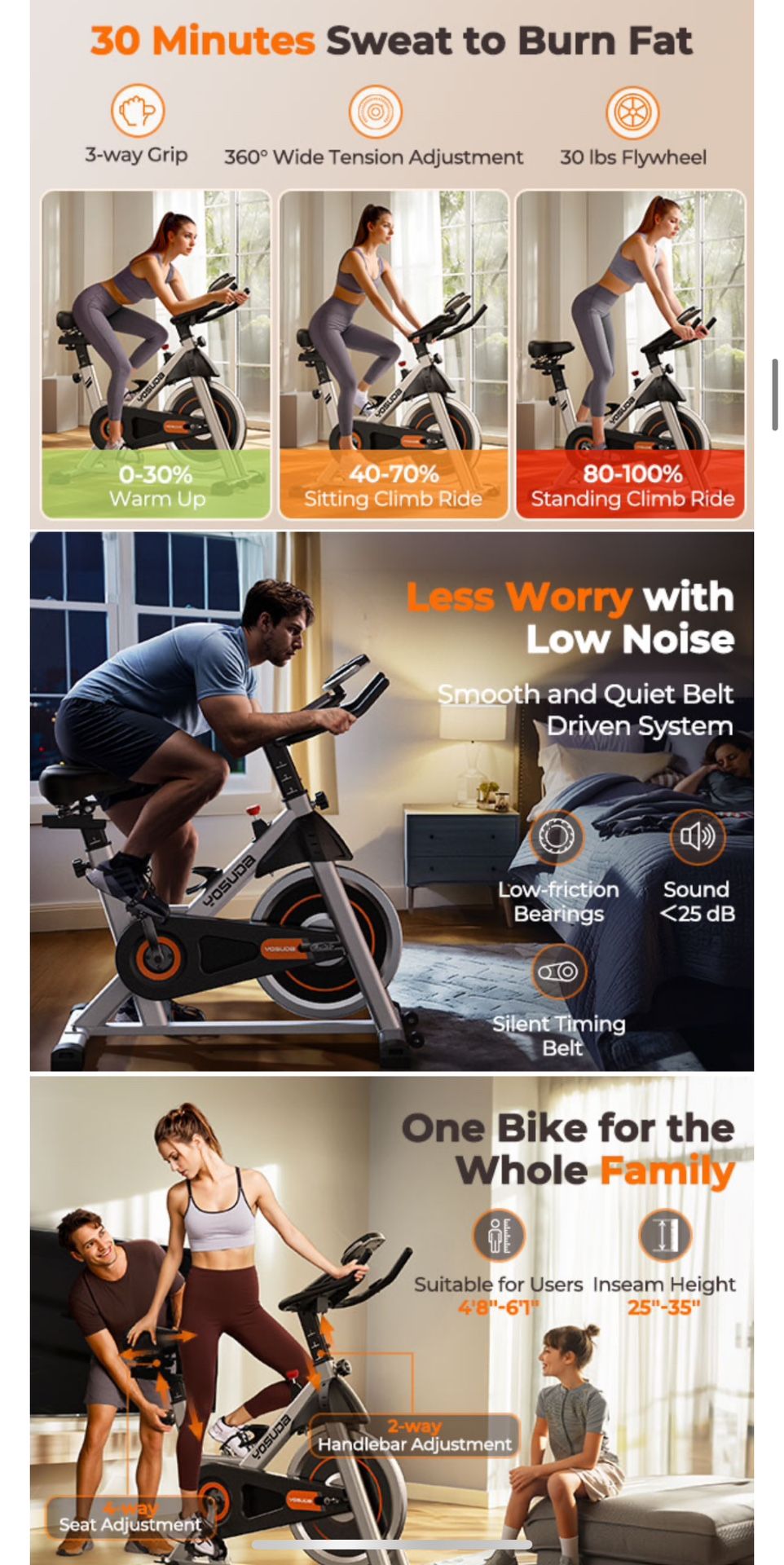 Indoor Cycling Bike Brake Pad/Magnetic Stationary Bike - Cycle Bike w/ Tablet Mount & Comfy Seat