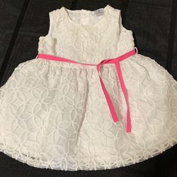 Carters infant Girl Size 3 Month white embroidered flowers Spring Easter Dress 