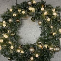 HOLIDAY LIVING -  48 inch Decorated Indoor/Outdoor Green Mixed Needle Artificial Christmas Wreath