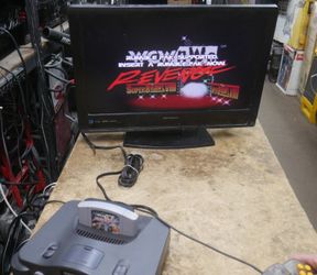 Nintendo 64 N64 Black Console NTSC w/ Power & AV Cable, Controller Tested Working. W WCW N WO REVENGE GAME & 64GB MEMORY CARD.F(contact info removed)