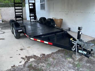 Black Steel Bed Equipment Trailer