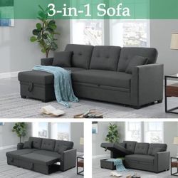 Sectional Couch 🛋️ Sofa Bed New In Box 📦 Has Storage Underneath Pull Out Bed And Reversible L Brand New 