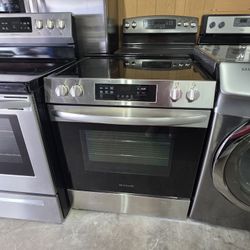 Frigidaire Slide-in Glass Top Stove Stainless Steel Everything Works Good ✅️ 