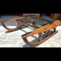 Antique Circa 1850's Logging Sled Converted Into a Coffee Table