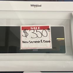 Whirlpool *New* Scratch&Dent White Over The Range Microwave +10% Discount! 