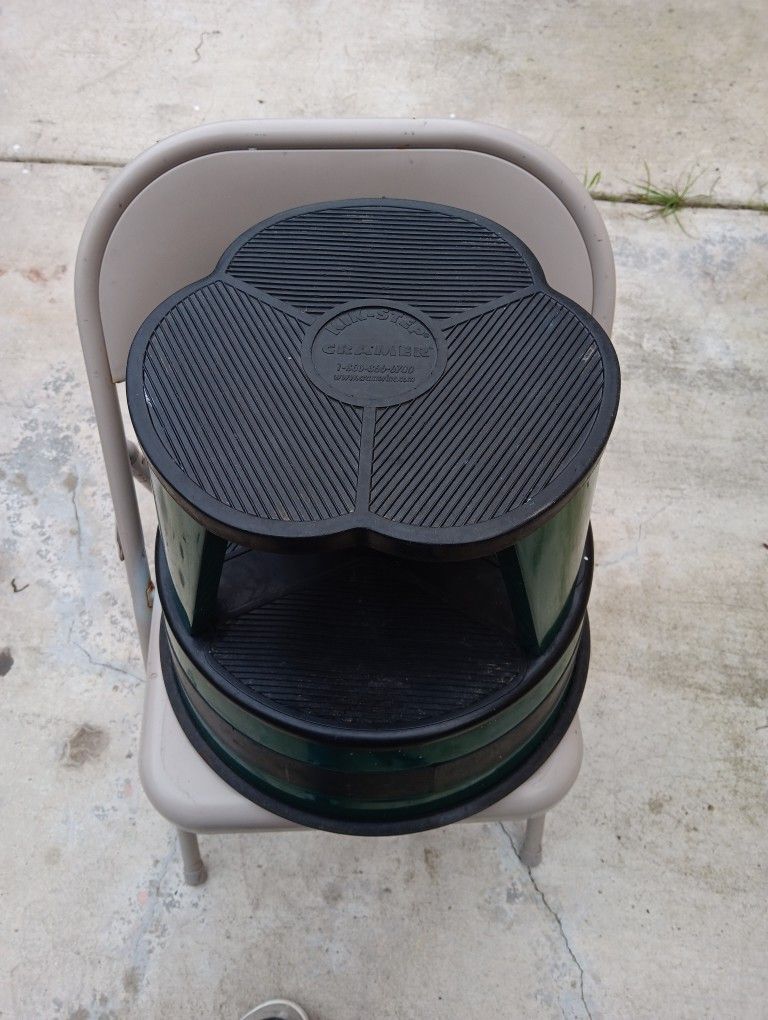 Vtg Kik Step Stool With Wheels Cramer