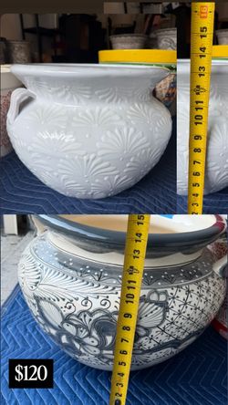 Large Ceramic Planters Set of Two