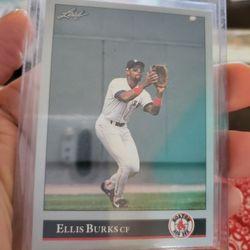 Boston Red Sox Ellis Burks Error 1992 Leaf No Dot Behind Inc Baseball Card 