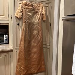 Gold Satin Long Dress