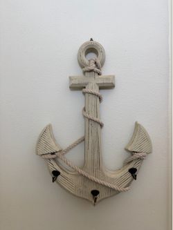 Anchor decor with hooks doorway beach coastal nautical