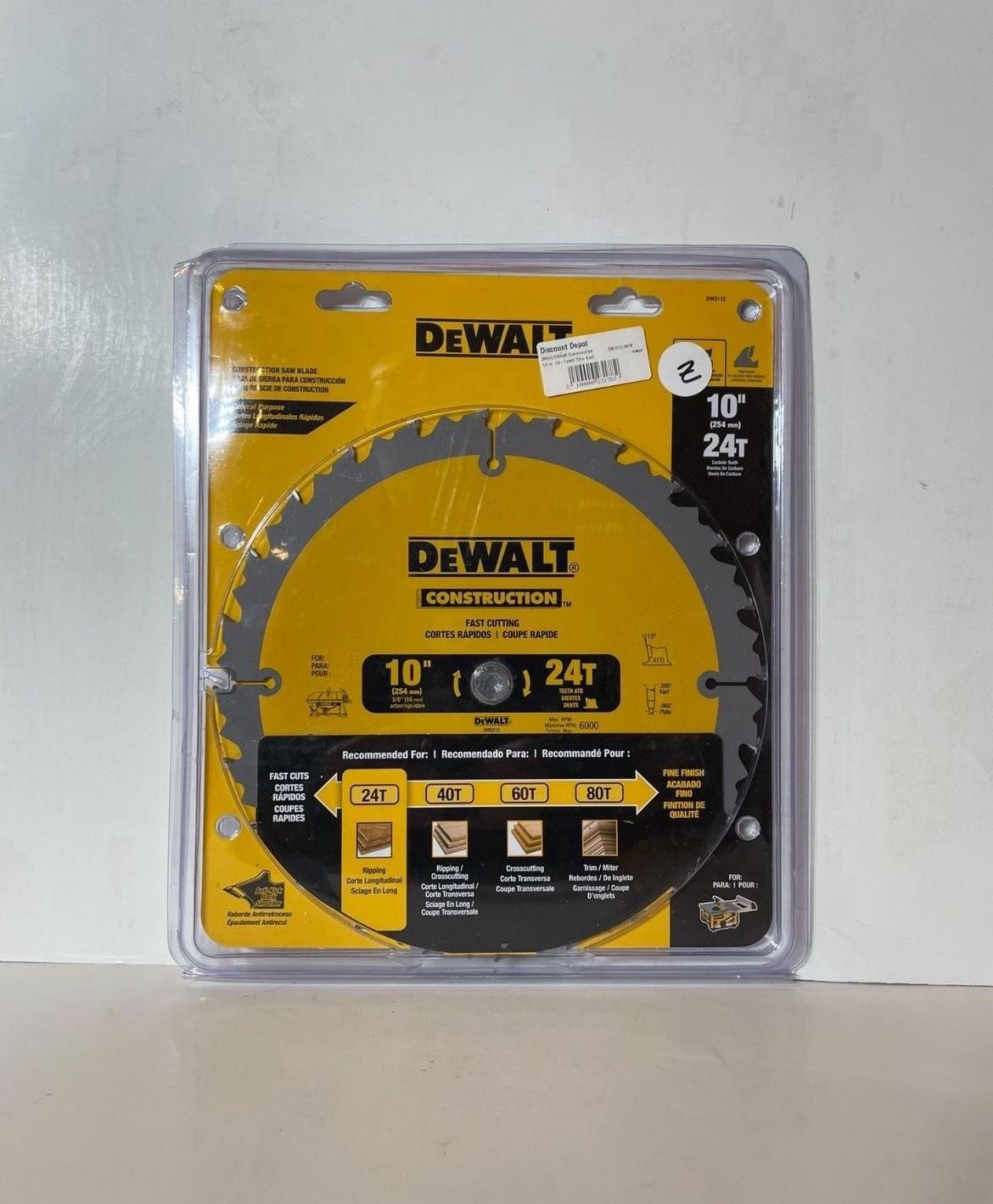 Construction 10 in. 24-Teeth Thin Kerf Table Saw Blade…..DW3112