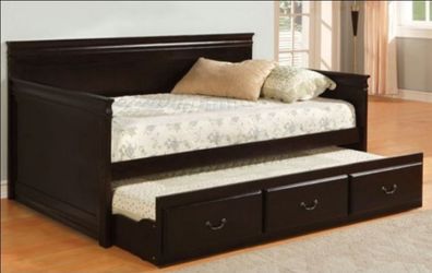 Brand New Espresso Twin Size Daybed w Trundle Bed