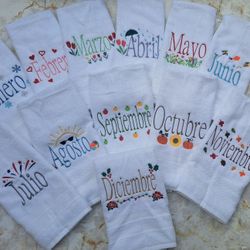 Hands towels custom embroidery 
