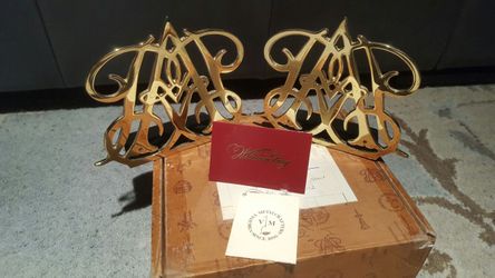 Vintage Williamsburg solid brass bookends