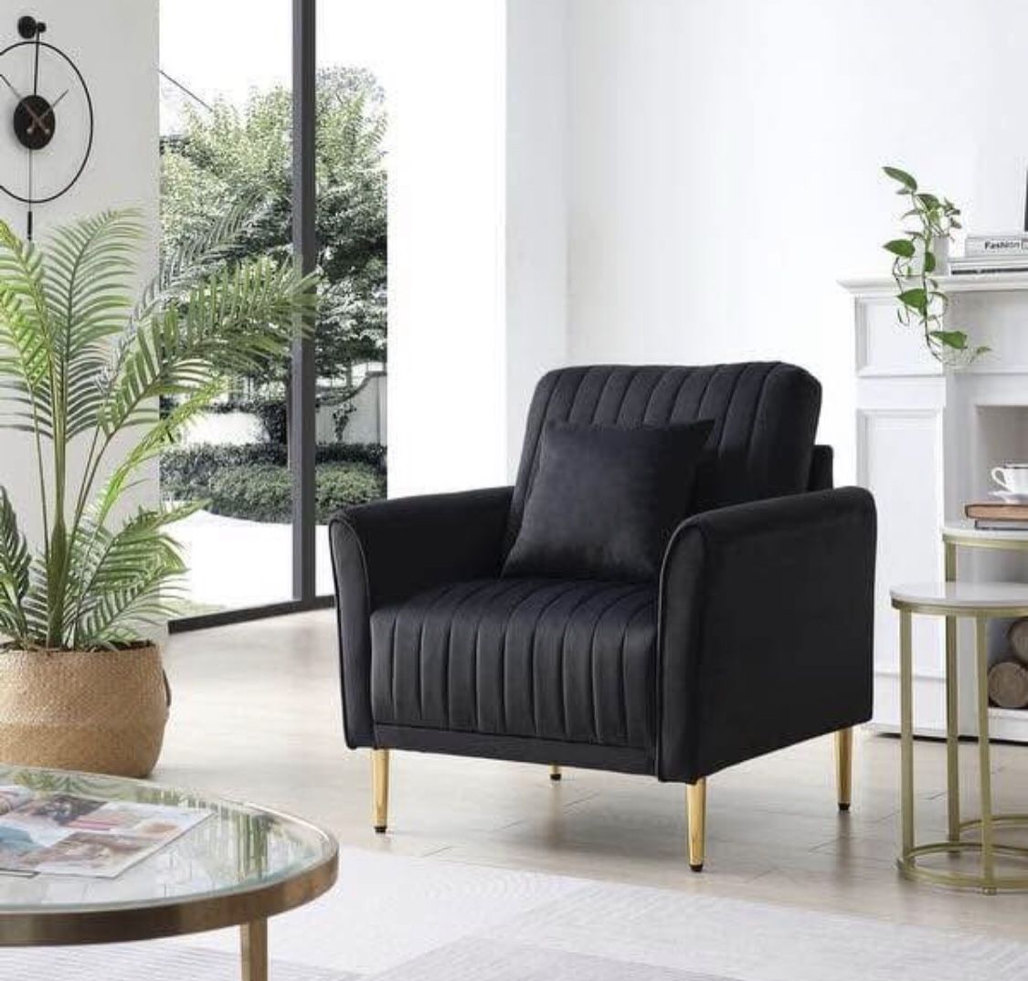 Velvet Upholstered Single Sofa Chair