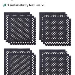 BESEA 8-Pack Interlocking Rubber Floor Mats, 21.6"