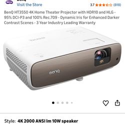New BEN Q PROJECTOR ENTERTAINMENT TK 850i 