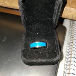 Size 7 Blue Stainless Steel Band New