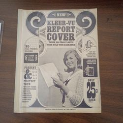 Vintage Kleer-Vu “Report Cover” Plastic Binder – Retro Office Decor