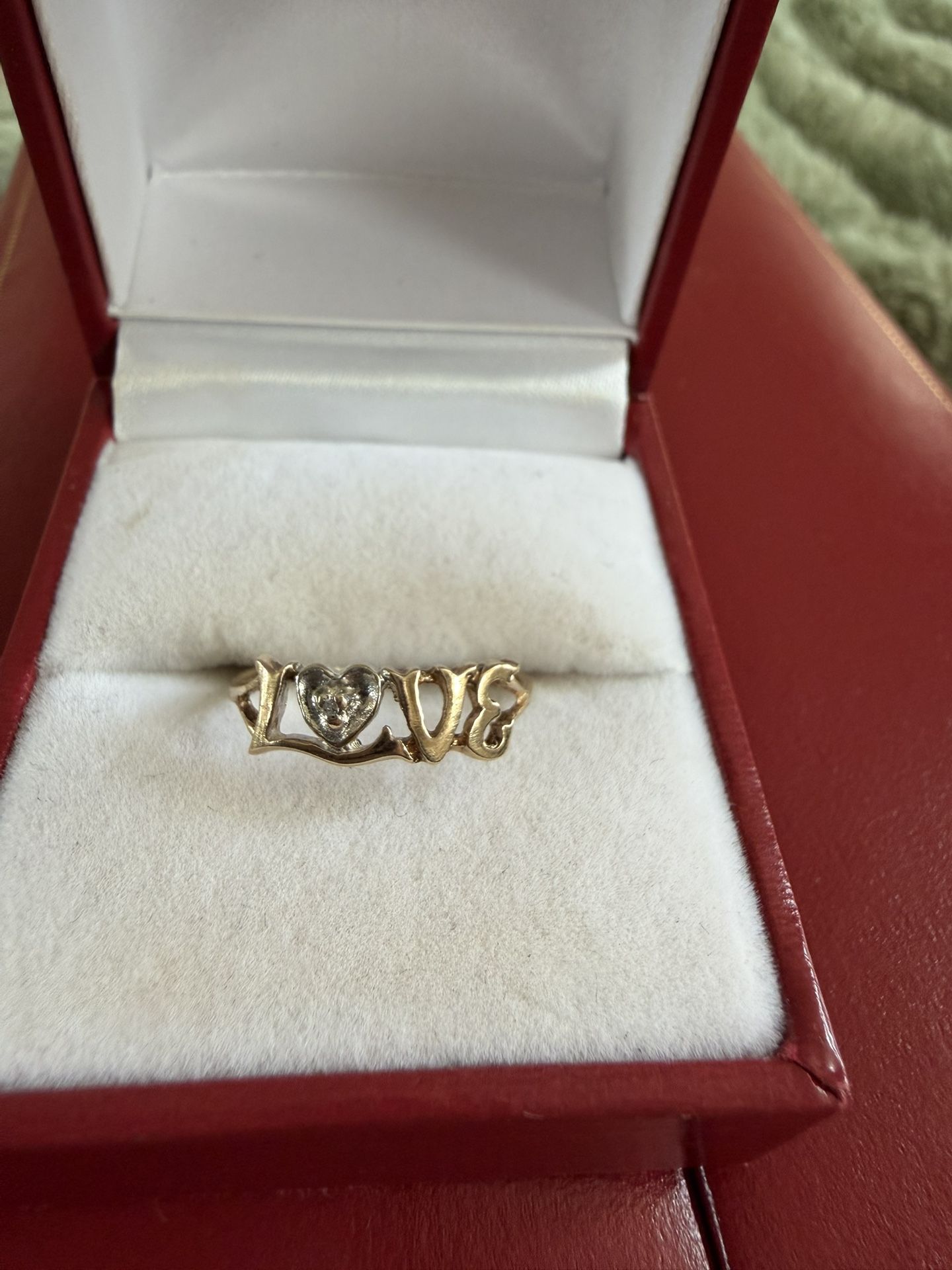 14K RING LOVE SIGN SIZE 6