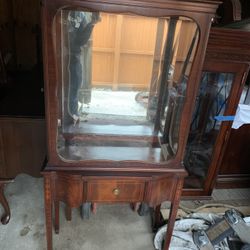 Antique Glass China Cabinet / Display Case