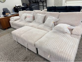 New Jumbo Corduroy Sleeper Sectional Couch with Storage! Free Delivery 🚚!